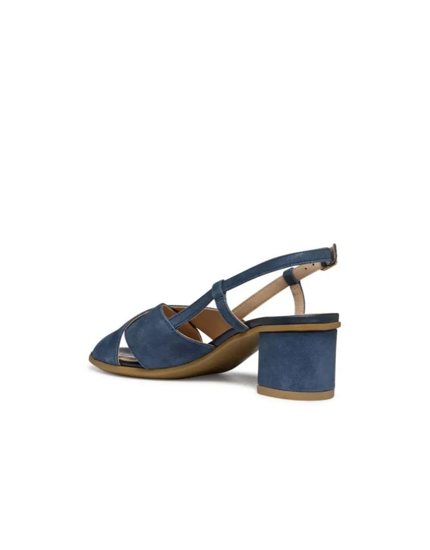 Sandales talon cuir bleu GEOX