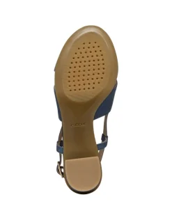 Sandales talon cuir bleu GEOX