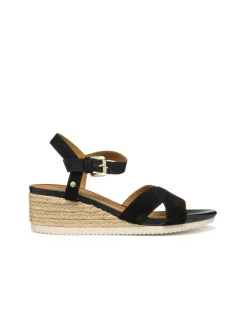 Sandales talon cuir noir GEOX