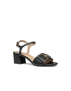 Sandales talon cuir noir GEOX