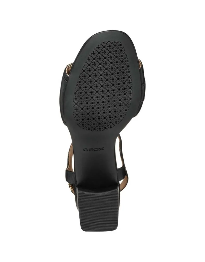 Sandales talon cuir noir GEOX