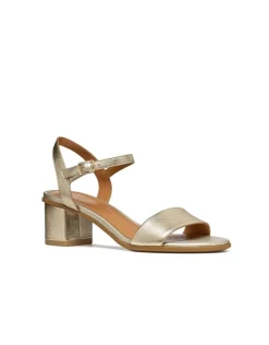 Sandales talon cuir or GEOX