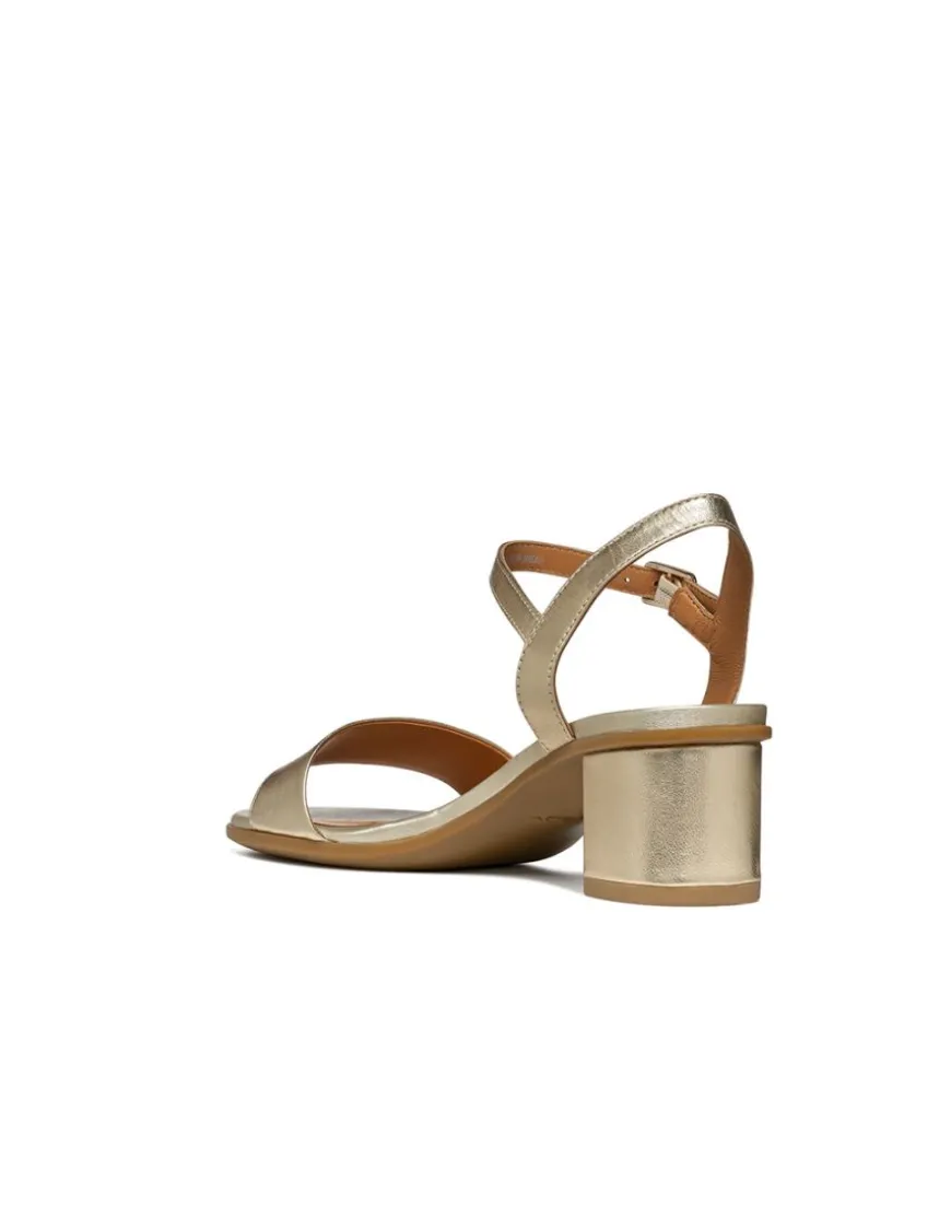 Sandales talon cuir or GEOX