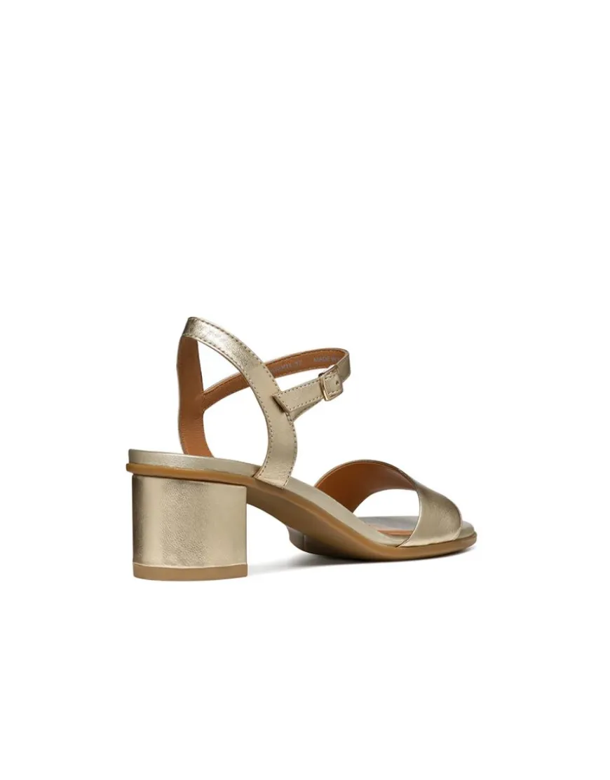 Sandales talon cuir or GEOX