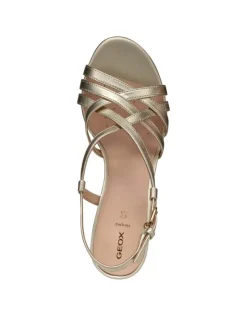 Sandales talon cuir or GEOX