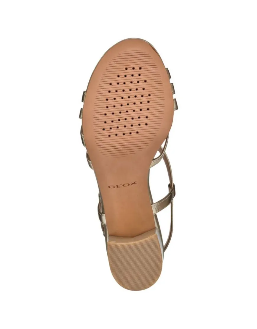 Sandales talon cuir or GEOX