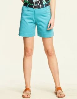 Short coton bleu lagon