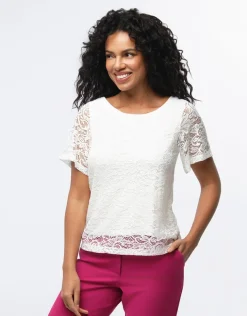 Top dentelle chic écru