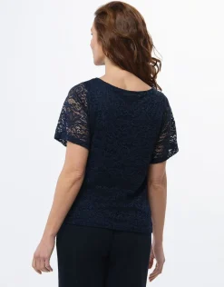 Top dentelle chic marine