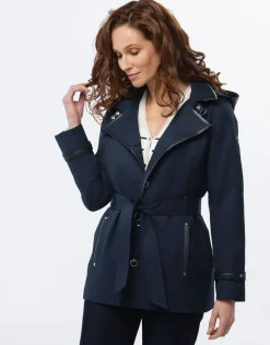 Trench court bleu marine