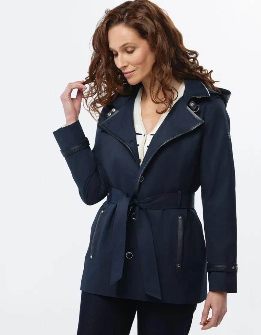 Trench court bleu marine
