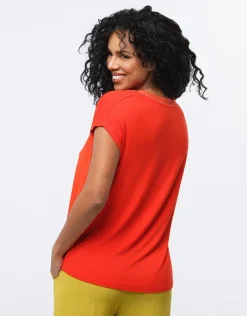 T-shirt bi-matière orange