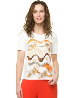 T-shirt blanc à motifs