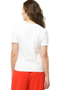 T-shirt blanc à motifs