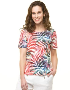 T-shirt blanc palmiers