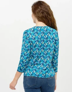 T-shirt bleu à motifs