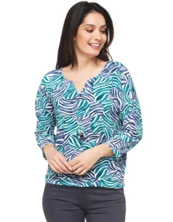 T-shirt bleu et vert