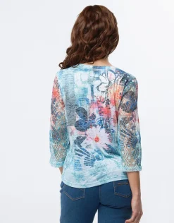 T-shirt bleu imprimé