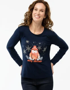 T-shirt bleu imprimé
