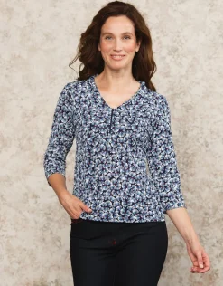 T-shirt bleu imprimé