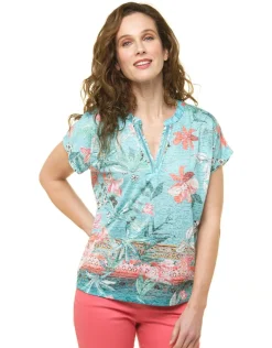 T-shirt bleu imprimé
