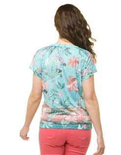 T-shirt bleu imprimé