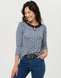 T-shirt bleu motifs