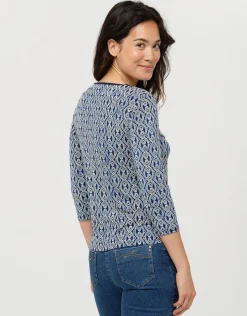 T-shirt bleu motifs