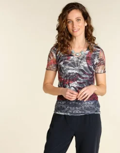 T-shirt noir en résille