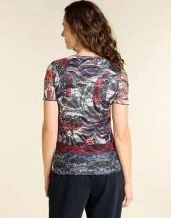T-shirt noir en résille