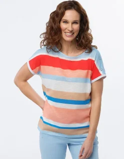 T-shirt rayé multicolore