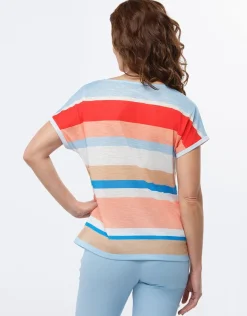 T-shirt rayé multicolore