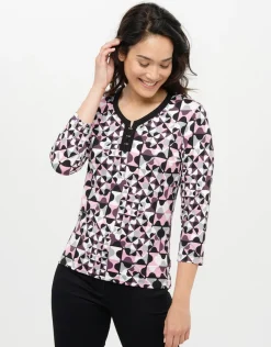 T-shirt rose noir motifs