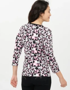 T-shirt rose noir motifs