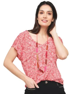 T-shirt rouge imprimé