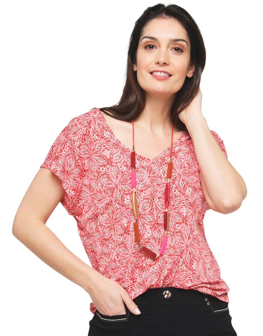 T-shirt rouge imprimé