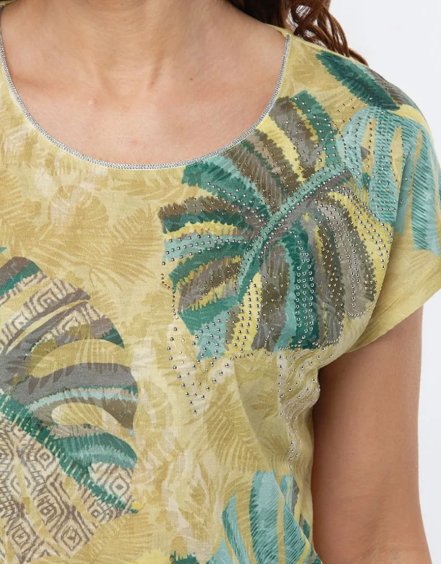 T-shirt vert anis motif