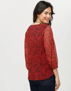 Tunique plissée rouge