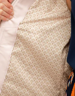 Veste 100% cuir rose pale
