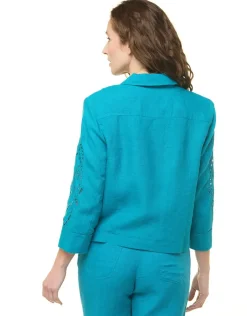 Veste 100% lin bleu