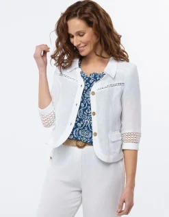 Veste chic lin blanc