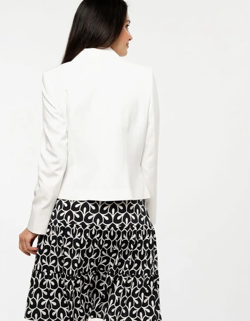 Veste col tailleur écru