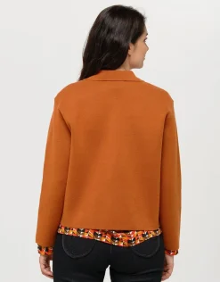 Veste courte maille camel