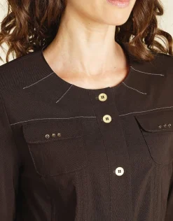 Veste droite marron