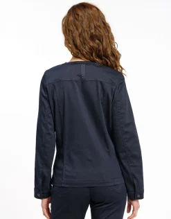 Veste jean denim sans col