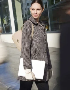 Veste longue jacquard