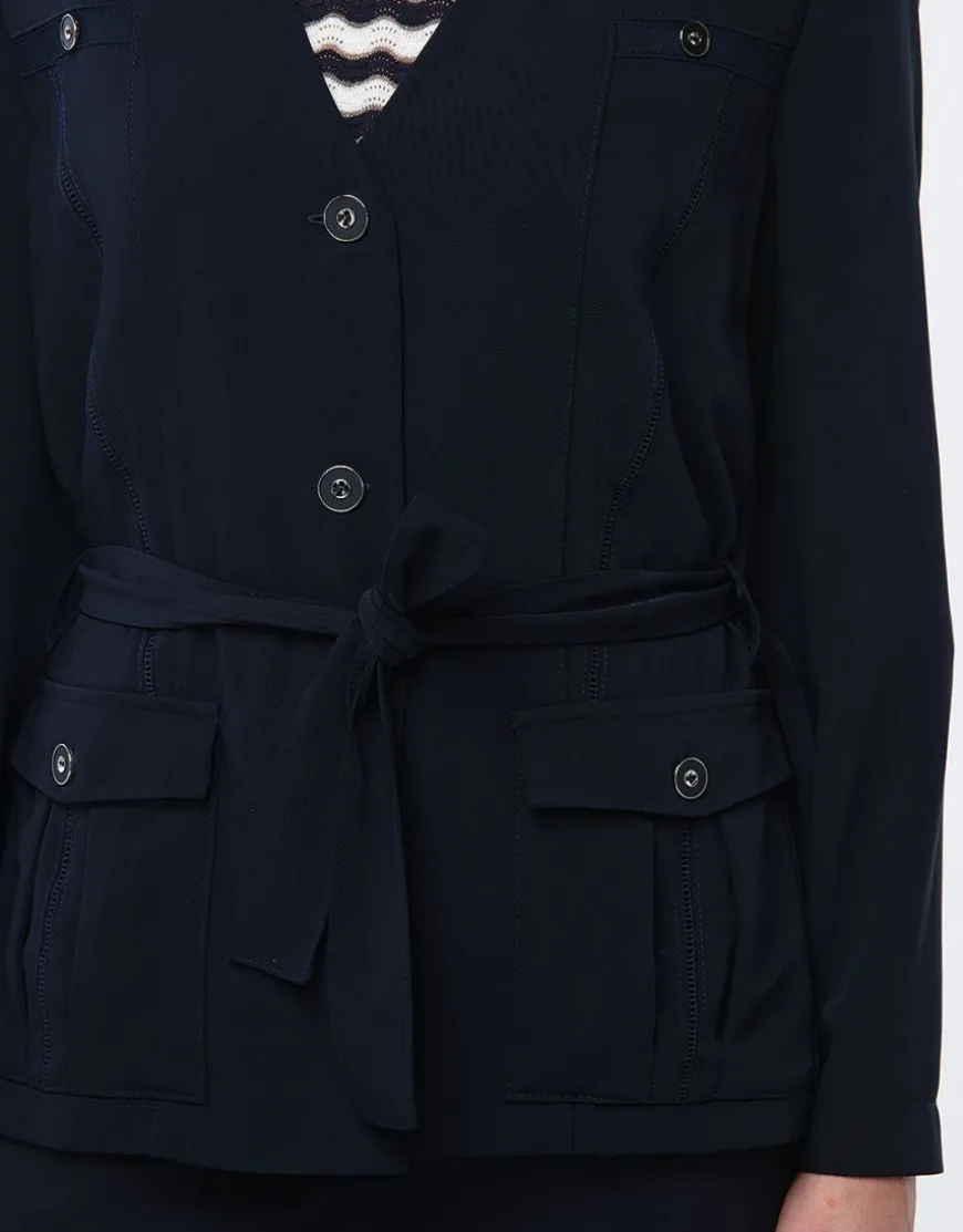 Veste saharienne marine