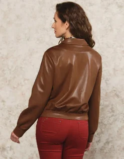 Veste souple suédine brun