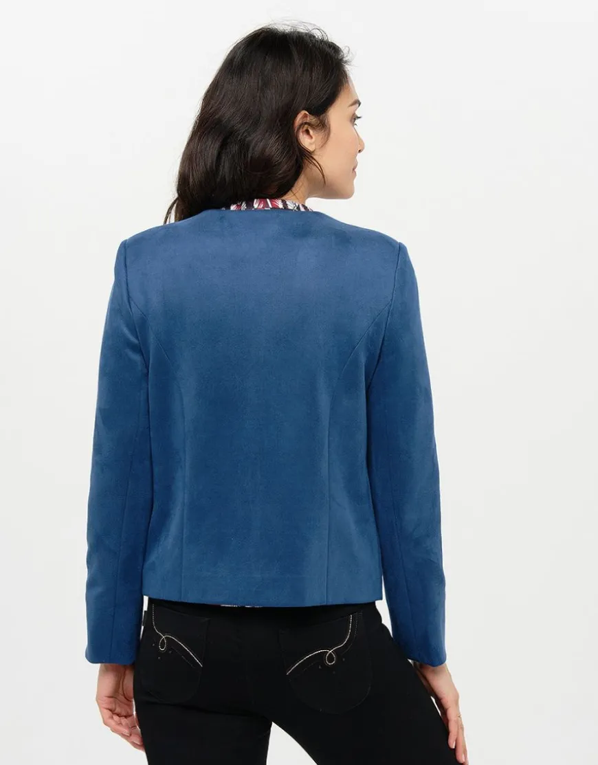 Veste suédine bleue