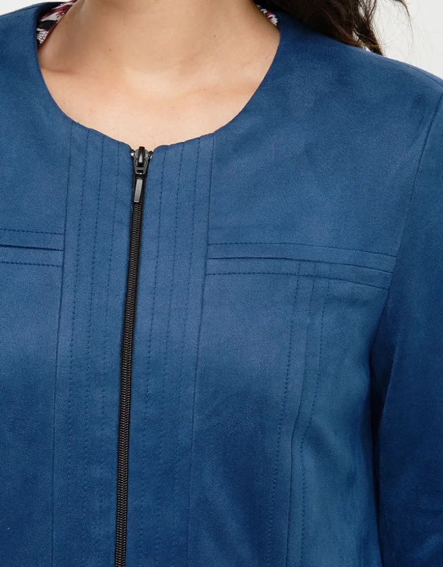Veste suédine bleue